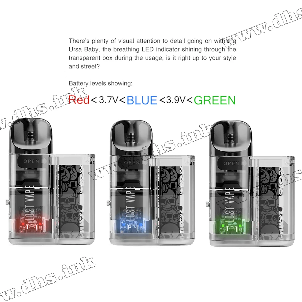 Многоразовая электронная сигарета - Lost Vape Ursa Baby Pod Kit 800 мАч (Red Clear)