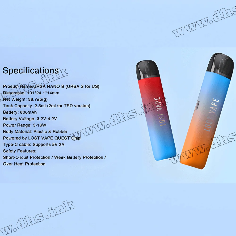 Многоразовая электронная сигарета - Lost Vape Ursa Nano S Pod Kit 800 мАч (Baby Blue)