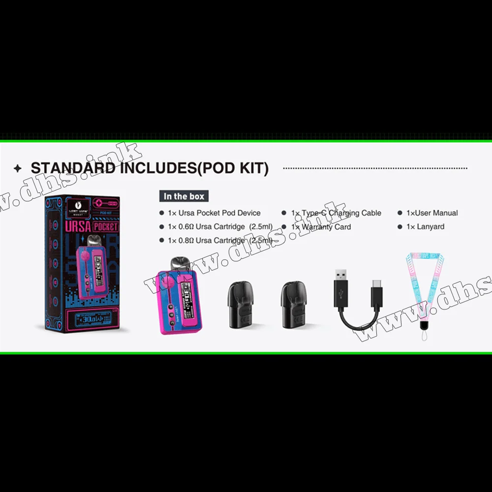 Многоразовая электронная сигарета - Lost Vape Ursa Pocket Pod Kit 1200 мАч (Cyber Elf)