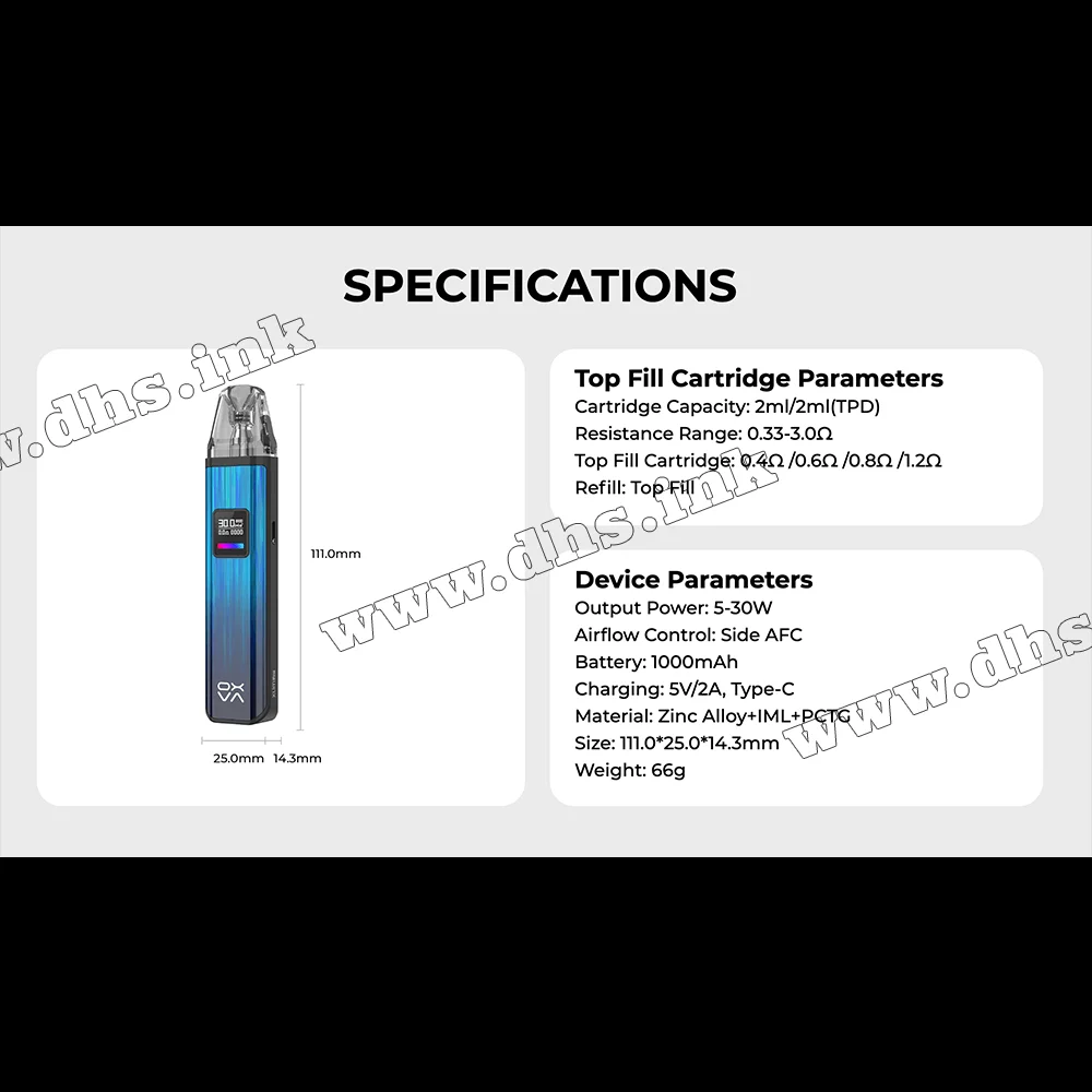 Многоразовая электронная сигарета - OXVA Xlim Pro Pod Kit 1000 мАч (Gleamy Cyan)