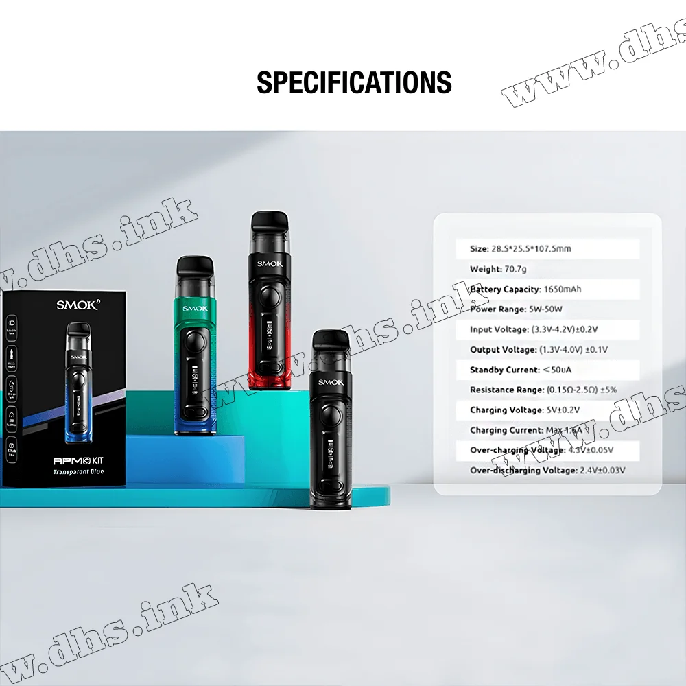 Многоразовая электронная сигарета - Smok RPM C 1650 мАч (Green Blue)