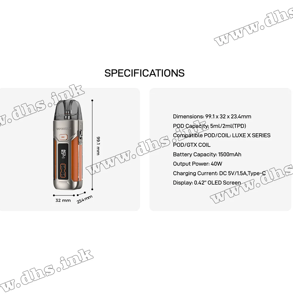Многоразовая электронная сигарета - Vaporesso Luxe X Pro Pod Kit 1500 мАч (White)