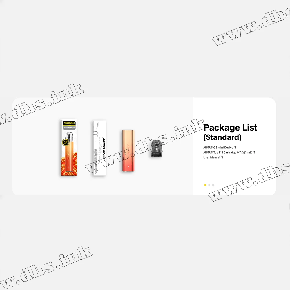 Многоразовая электронная сигарета - Voopoo Argus G2 Mini Pod Kit 1200 мАч (Sunset Orange)