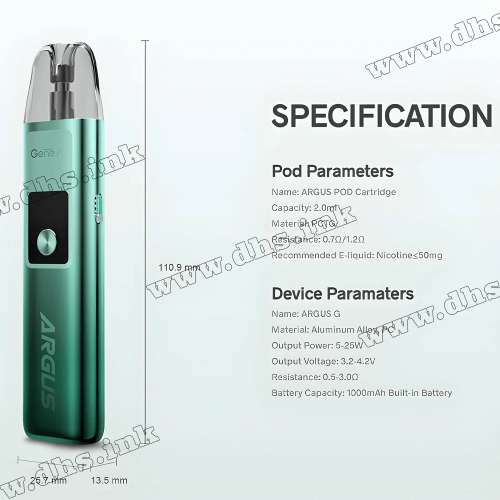 Многоразовая электронная сигарета - Voopoo Argus G Pod Kit 1000 мАч (Aurora Blue)