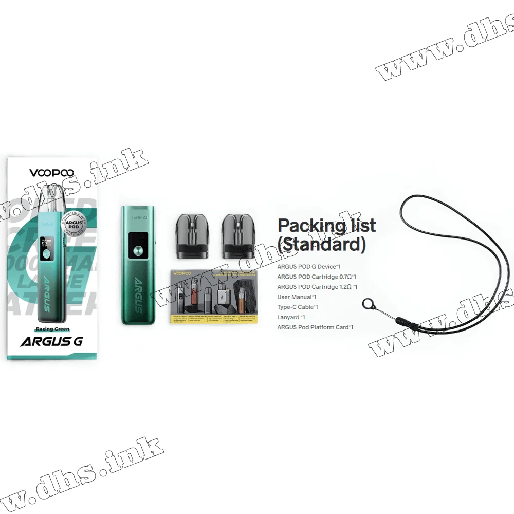 Многоразовая электронная сигарета - Voopoo Argus G Pod Kit 1000 мАч (Aurora Blue)