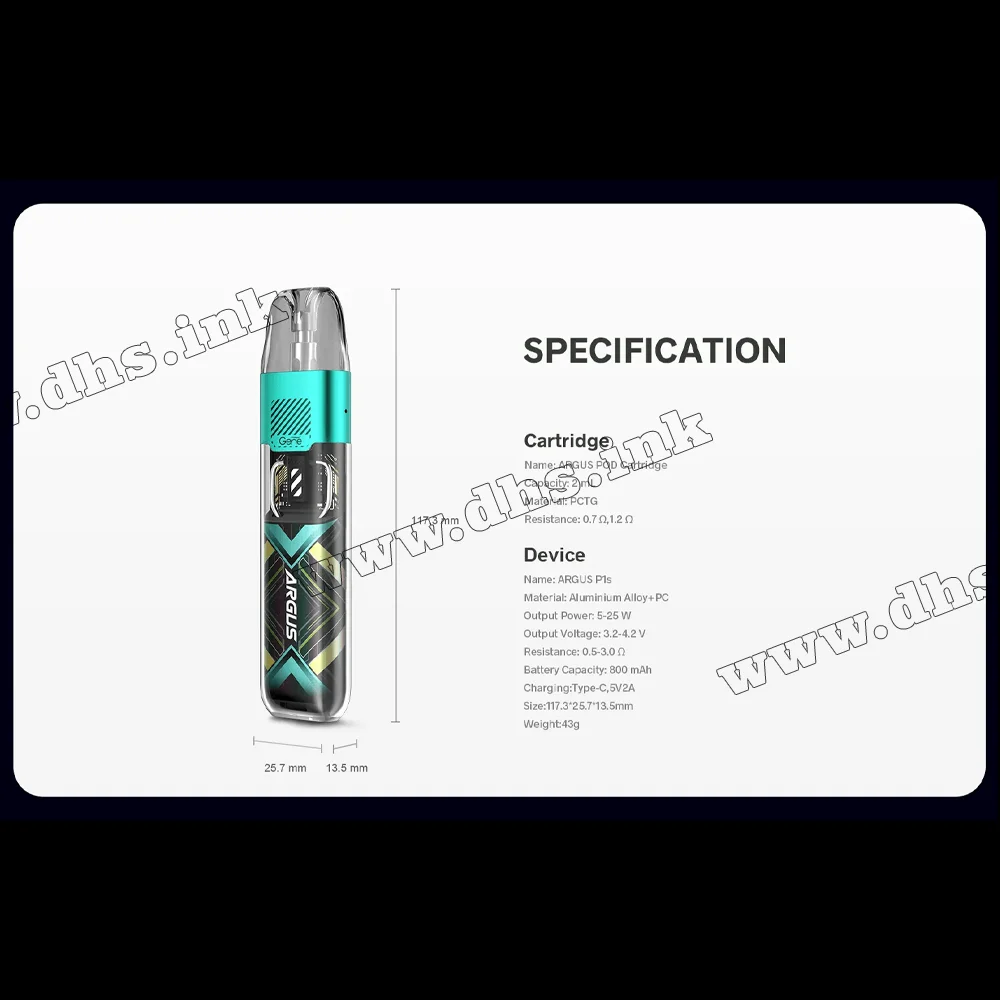 Многоразовая электронная сигарета - Voopoo Argus P1s Pod Kit 800 мАч (Cyber White)