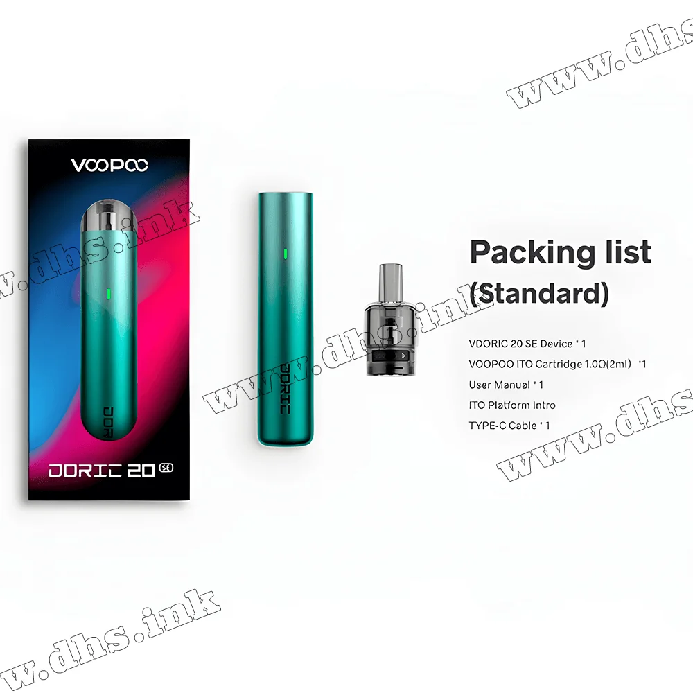 Многоразовая электронная сигарета - Voopoo Doric 20 SE Pod Kit 1200 мАч (Green)