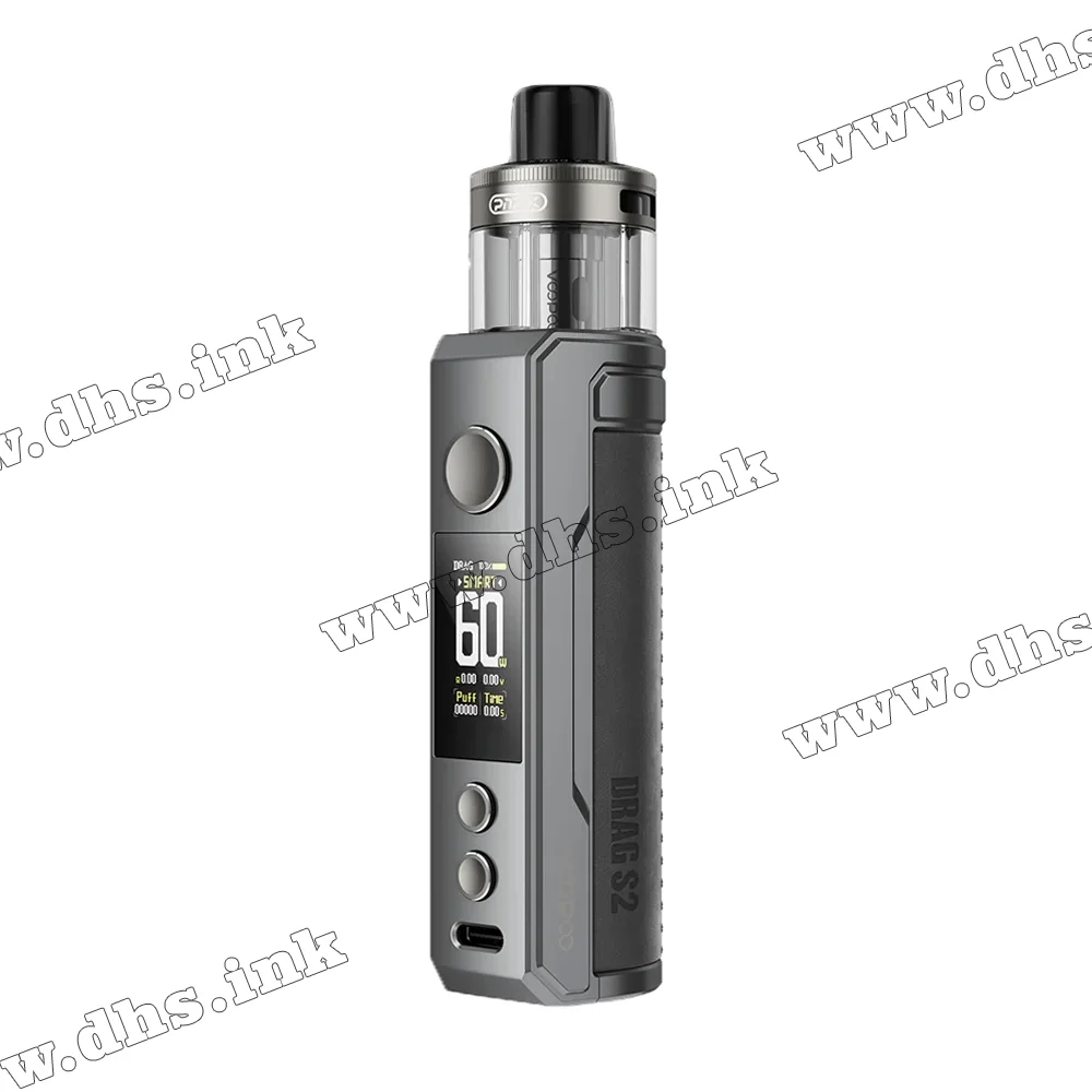 Многоразовая электронная сигарета - Voopoo Drag S2 Pod Kit 2500 мАч (Grey Metal)