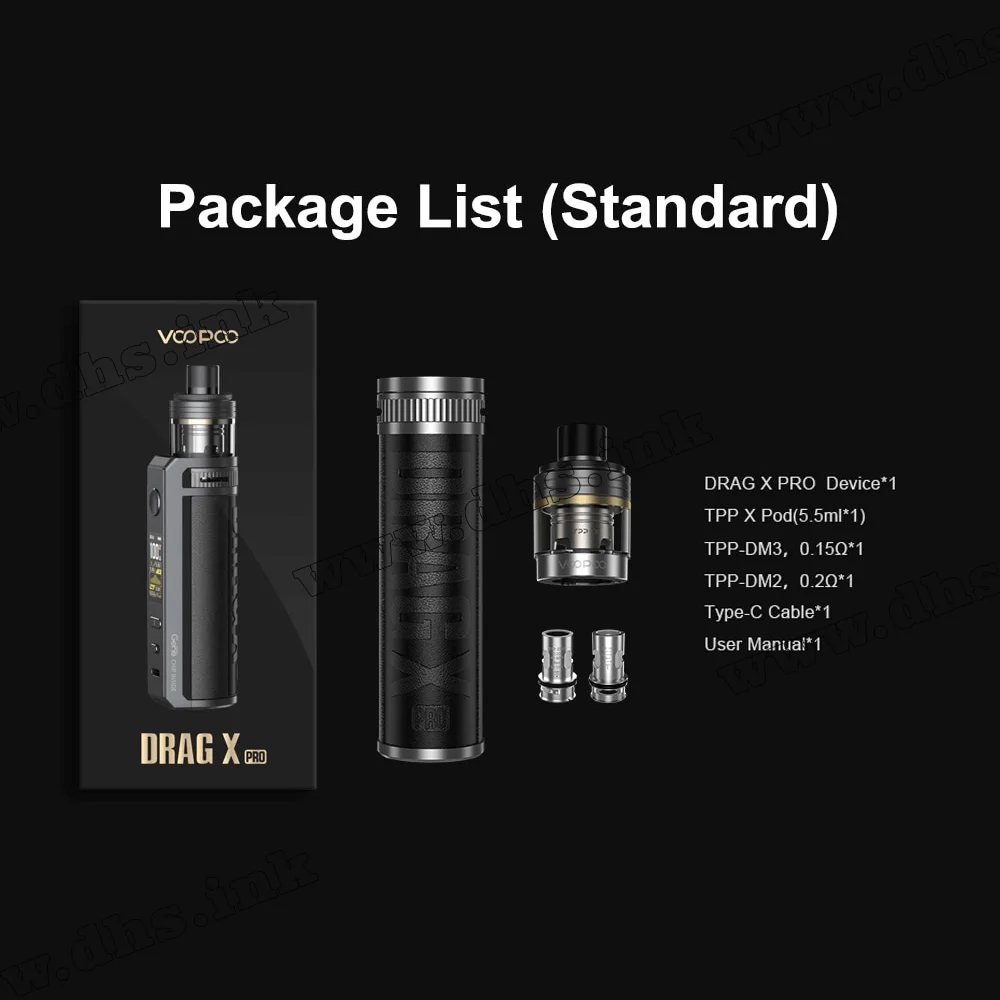 Многоразовая электронная сигарета - Voopoo Drag X Pro Mod Pod Kit (Classic Black)
