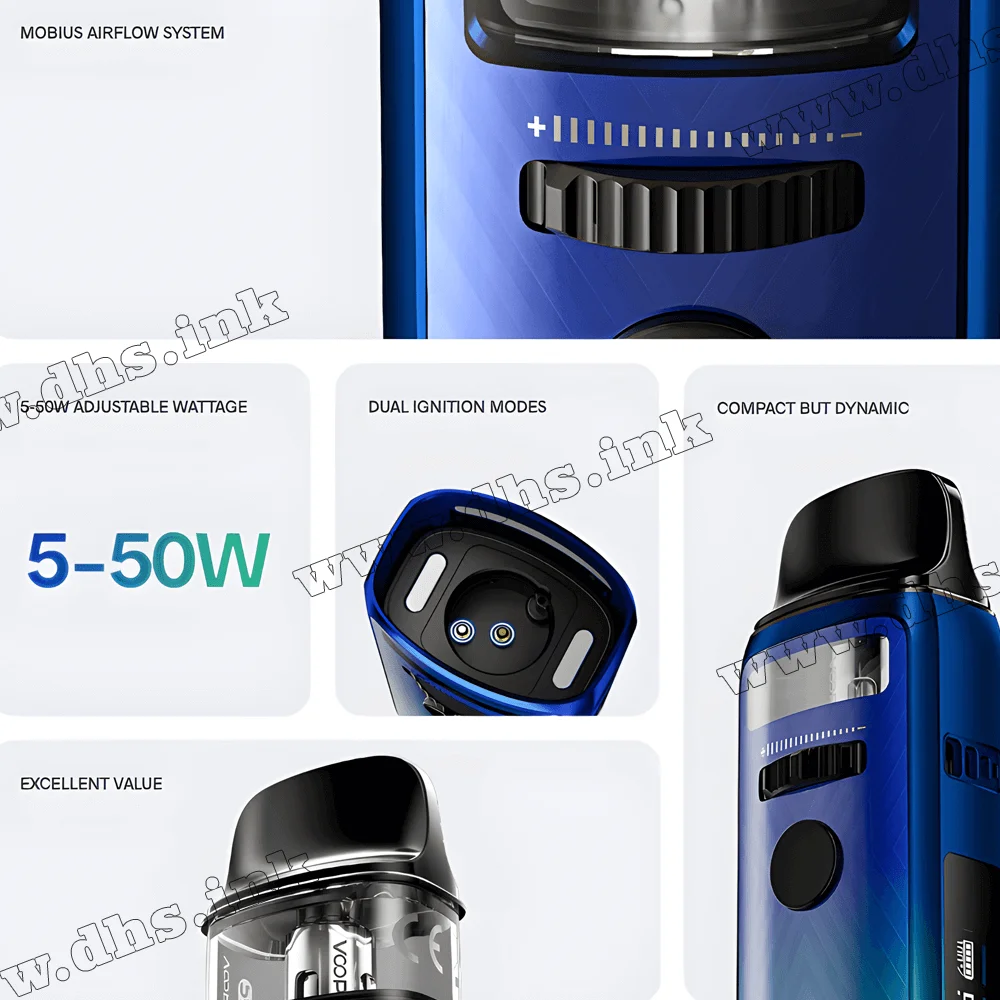 Многоразовая электронная сигарета - Voopoo Vinci 3 Mod Pod Kit 1800 мАч (Aurora Blue)