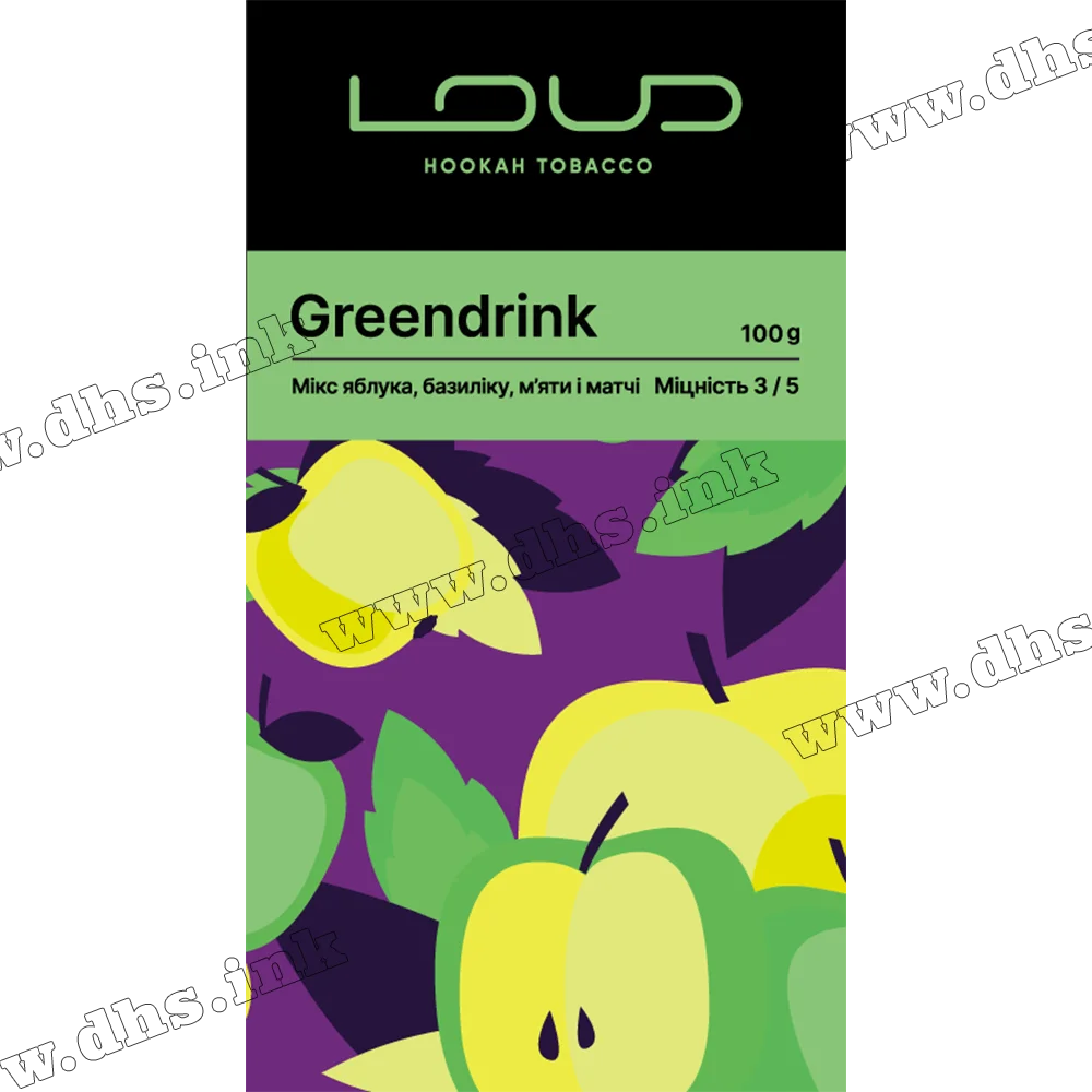 Табак Loud (Лауд) - Greendrink (Яблоко, Базилик, Мята, Матча) 100г