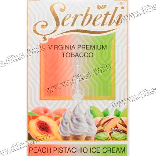 Табак Serbetli (Щербетли) - Peach Ice cream pistachio (Мороженое Персик Фисташки) 50г