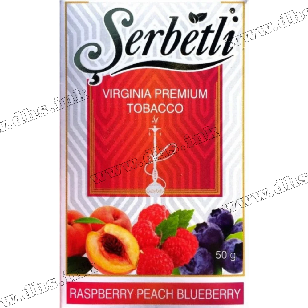 Табак Serbetli (Щербетли) - Raspberry peach blueberry (Малина Персик Черника) 50г